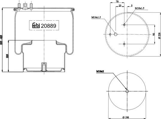 FEBI Bilstein 20889 - Кожух пневматичної ресори autocars.com.ua