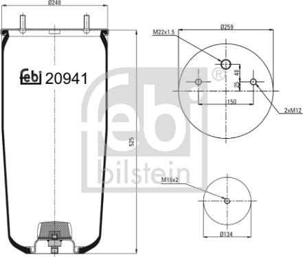 Febi Bilstein 20941 - Кожух пневматичної ресори autocars.com.ua