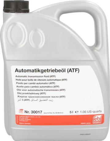 FEBI Bilstein 30017 - Масло автоматичної коробки передач autocars.com.ua