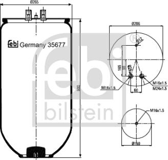 Febi Bilstein 35677 - Кожух пневматичної ресори autocars.com.ua