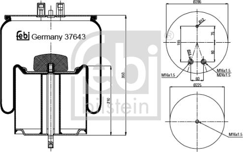 Febi Bilstein 37643 - Кожух пневматичної ресори autocars.com.ua