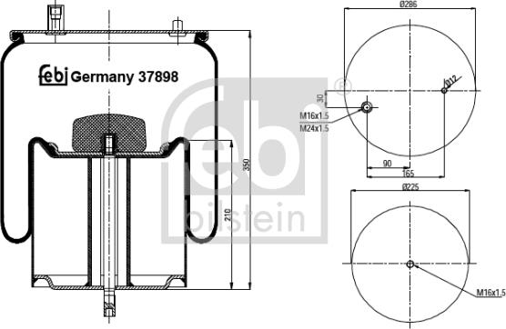 Febi Bilstein 37898 - Кожух пневматичної ресори autocars.com.ua