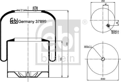 Febi Bilstein 37899 - Кожух пневматичної ресори autocars.com.ua