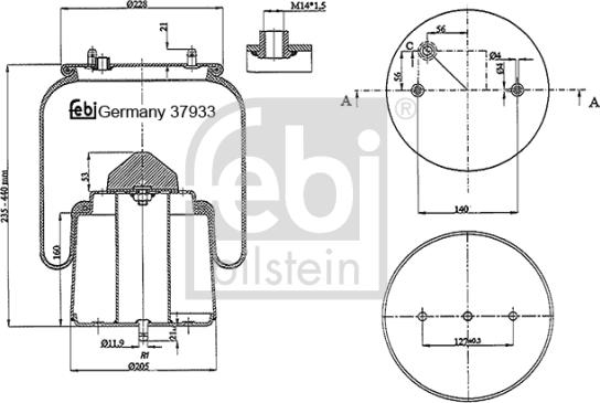 Febi Bilstein 37933 - Кожух пневматичної ресори autocars.com.ua