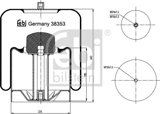 Febi Bilstein 38353 - Кожух пневматичної ресори autocars.com.ua