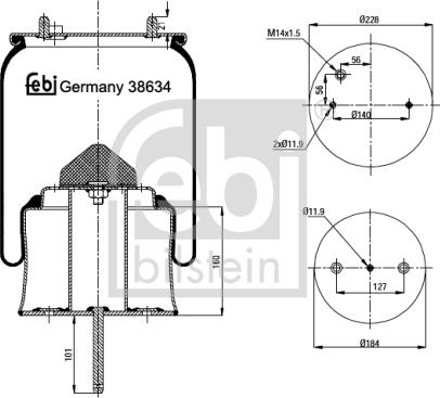 Febi Bilstein 38634 - Кожух пневматичної ресори autocars.com.ua