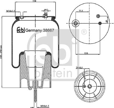 Febi Bilstein 38667 - Кожух пневматичної ресори autocars.com.ua