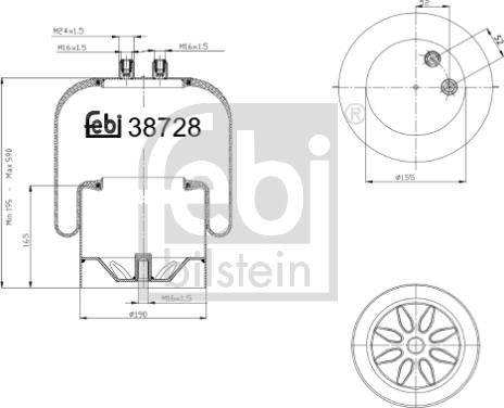 Febi Bilstein 38728 - Кожух пневматичної ресори autocars.com.ua