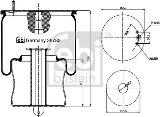 Febi Bilstein 38783 - Кожух пневматической рессоры avtokuzovplus.com.ua