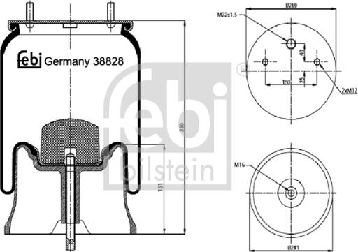 Febi Bilstein 38828 - Кожух пневматичної ресори autocars.com.ua