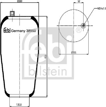 Febi Bilstein 38950 - Кожух пневматичної ресори autocars.com.ua