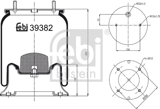 Febi Bilstein 39382 - Кожух пневматичної ресори autocars.com.ua