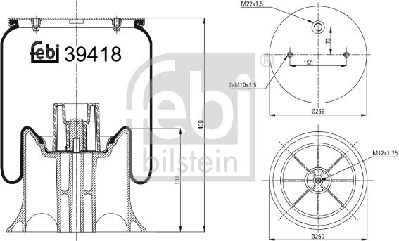 Febi Bilstein 39418 - Кожух пневматической рессоры avtokuzovplus.com.ua