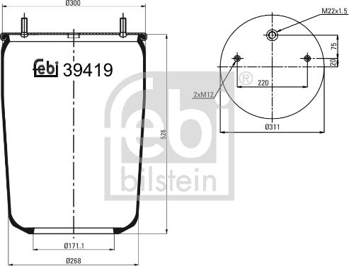 Febi Bilstein 39419 - Кожух пневматичної ресори autocars.com.ua