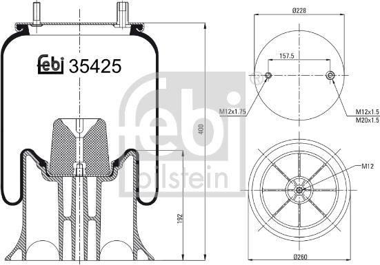 Febi Bilstein 39425 - Кожух пневматичної ресори autocars.com.ua