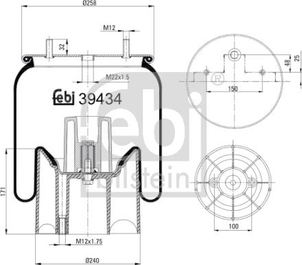 Febi Bilstein 39434 - Кожух пневматичної ресори autocars.com.ua