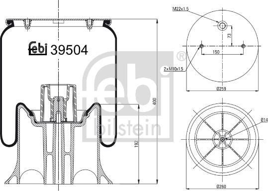 Febi Bilstein 39504 - Кожух пневматической рессоры avtokuzovplus.com.ua