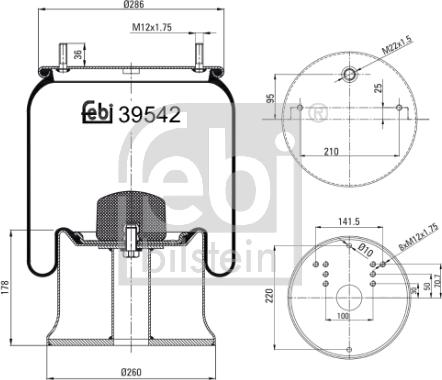 Febi Bilstein 39542 - Кожух пневматичної ресори autocars.com.ua