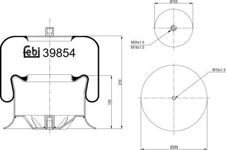 FEBI Bilstein 39854 - Кожух пневматичної ресори autocars.com.ua
