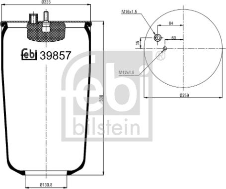 Febi Bilstein 39857 - Кожух пневматичної ресори autocars.com.ua