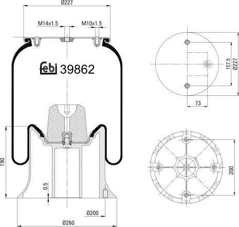 FEBI Bilstein 39862 - Кожух пневматичної ресори autocars.com.ua