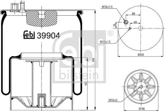 Febi Bilstein 39904 - Кожух пневматичної ресори autocars.com.ua