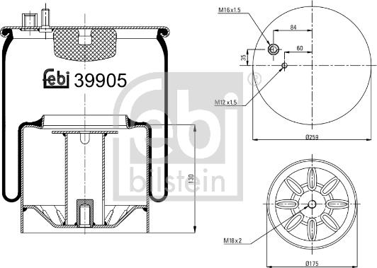 Febi Bilstein 39905 - Кожух пневматичної ресори autocars.com.ua