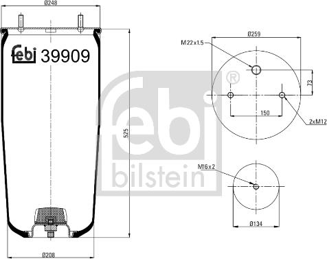 Febi Bilstein 39909 - Кожух пневматичної ресори autocars.com.ua