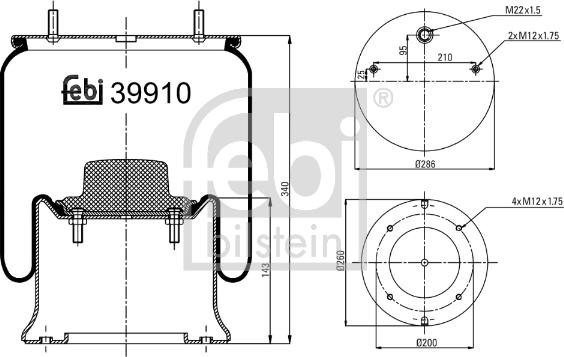 Febi Bilstein 39910 - Кожух пневматичної ресори autocars.com.ua