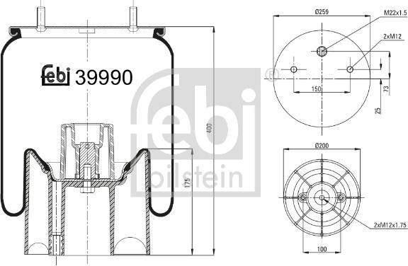 Febi Bilstein 39990 - Кожух пневматичної ресори autocars.com.ua