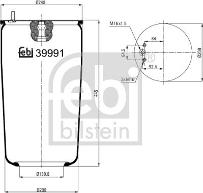 Febi Bilstein 39991 - Кожух пневматичної ресори autocars.com.ua