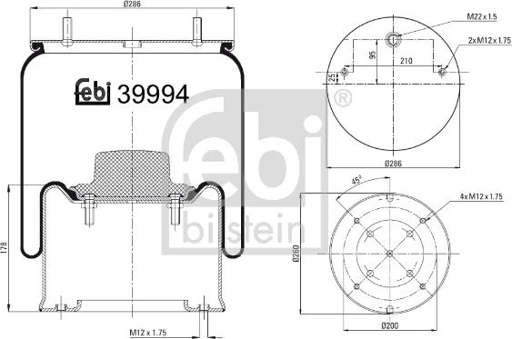 Febi Bilstein 39994 - Кожух пневматичної ресори autocars.com.ua