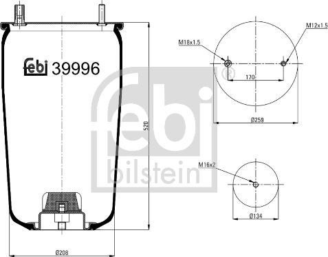 Febi Bilstein 39996 - Кожух пневматичної ресори autocars.com.ua