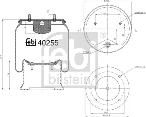 Febi Bilstein 40255 - Кожух пневматичної ресори autocars.com.ua