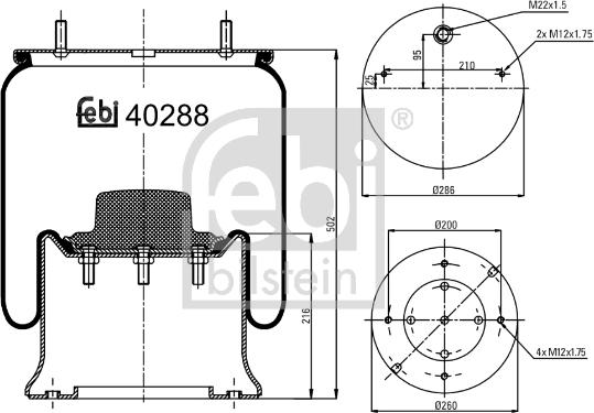 Febi Bilstein 40288 - Кожух пневматичної ресори autocars.com.ua