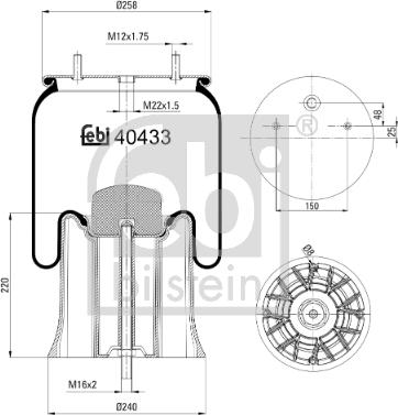 Febi Bilstein 40433 - Кожух пневматической рессоры autodnr.net