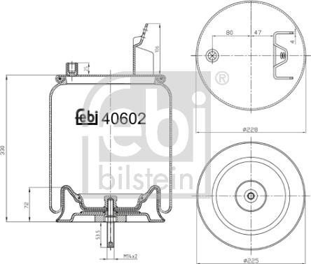 Febi Bilstein 40602 - Кожух пневматической рессоры avtokuzovplus.com.ua