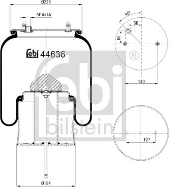 Febi Bilstein 44636 - Кожух пневматической рессоры avtokuzovplus.com.ua