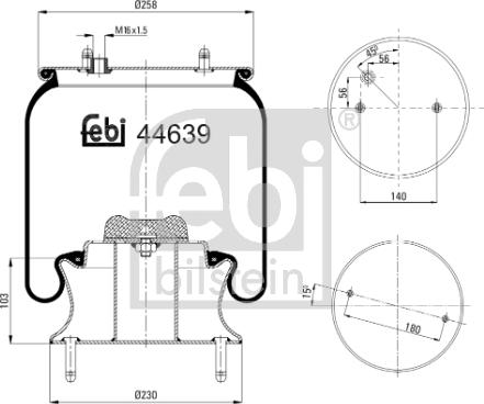 FEBI Bilstein 44639 - Кожух пневматичної ресори autocars.com.ua