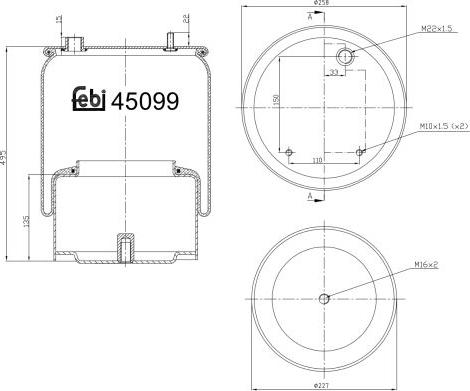 FEBI Bilstein 45099 - Кожух пневматичної ресори autocars.com.ua