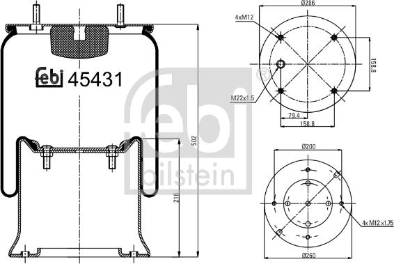 Febi Bilstein 45431 - Кожух пневматичної ресори autocars.com.ua