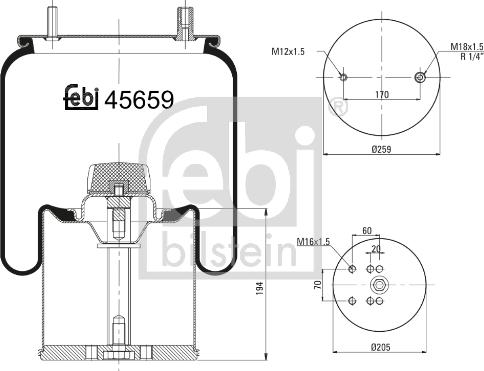 Febi Bilstein 45659 - Кожух пневматичної ресори autocars.com.ua