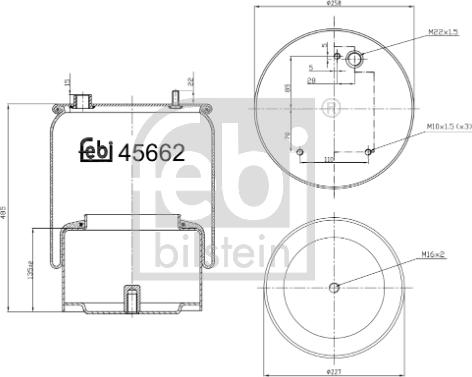 Febi Bilstein 45662 - Кожух пневматической рессоры avtokuzovplus.com.ua