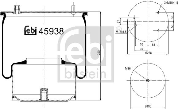 Febi Bilstein 45938 - Кожух пневматической рессоры avtokuzovplus.com.ua