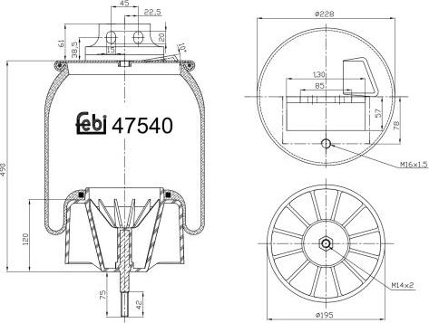 FEBI Bilstein 47540 - Кожух пневматичної ресори autocars.com.ua