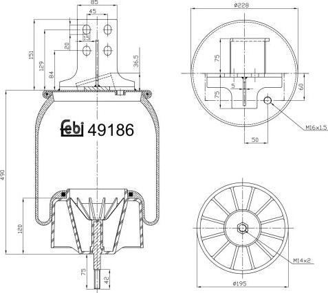 FEBI Bilstein 49186 - Кожух пневматичної ресори autocars.com.ua