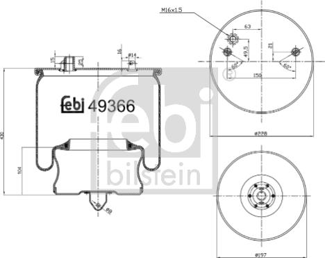 Febi Bilstein 49366 - Кожух пневматичної ресори autocars.com.ua