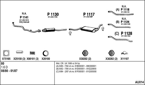 Fenno AU014 - Система випуску ОГ autocars.com.ua
