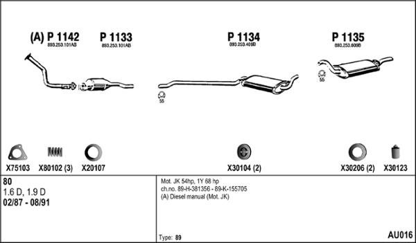 Fenno AU016 - Система випуску ОГ autocars.com.ua