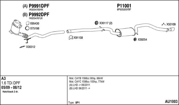 Fenno AU1003 - Система випуску ОГ autocars.com.ua